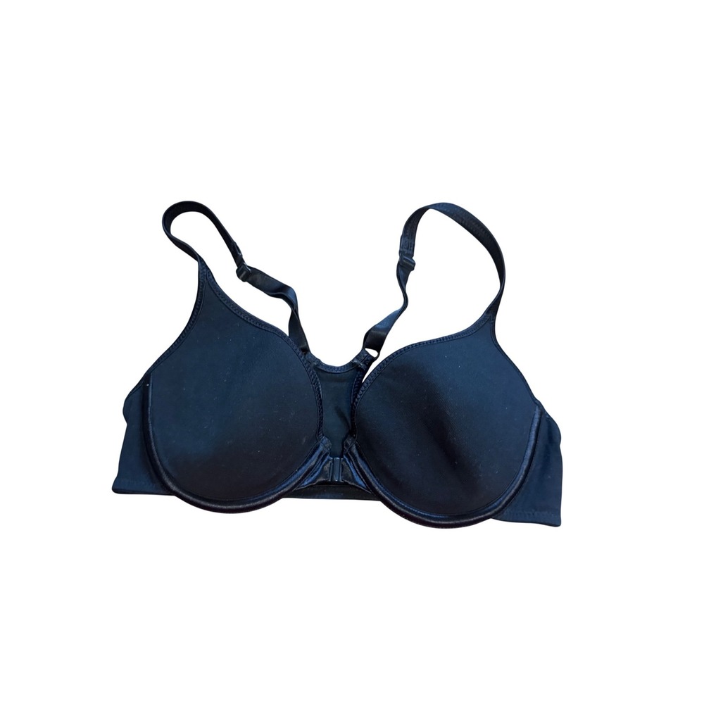 Cherokee Intimates Bra Women 34B Black Excellent Front Close Racerback Underwire